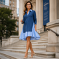 Robe longue femme à manches longues rayée et superposée 👔👗
