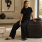 Ensemble 2 pièces pour femme : haut et pantalon large