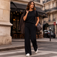 Ensemble 2 pièces pour femme : haut et pantalon large