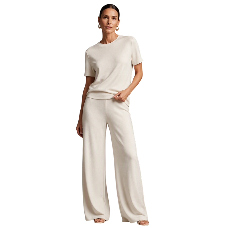 Ensemble 2 pièces pour femme : haut et pantalon large
