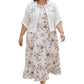 Ensemble robe longue maxi à fleurs pour femme avec veste courte