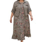 Ensemble robe longue maxi à fleurs pour femme avec veste courte