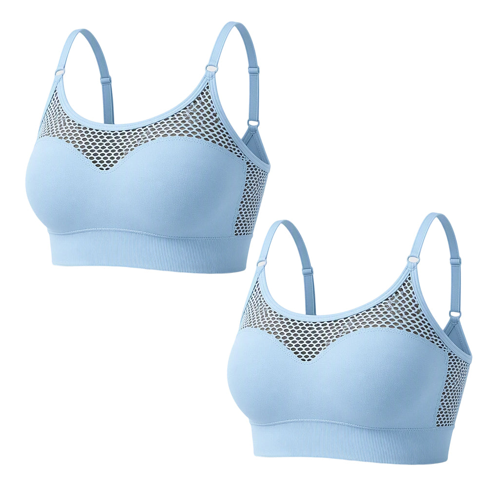 Soutien-gorge de sport push-up en maille ajourée pour femme