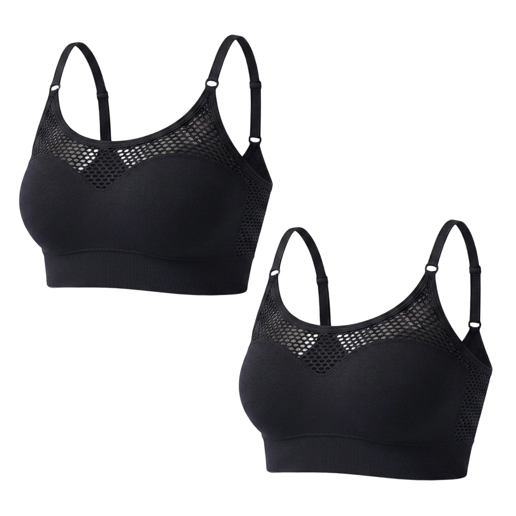 Soutien-gorge de sport push-up en maille ajourée pour femme