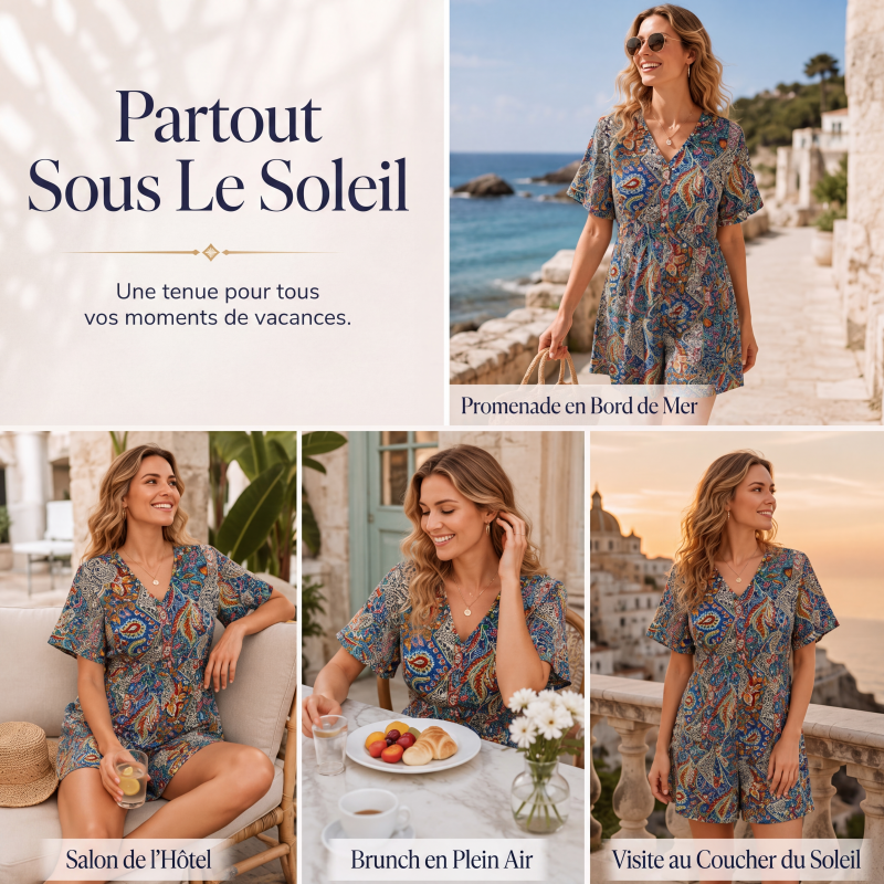 🌸 OFFRE LIMITÉE –50% ! ✨Combinaison de vacances décontractée pour femme