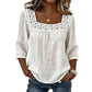 🌸 OFFRE LIMITÉE –50% ! ✨ Blouse pour femme à col carré en dentelle et crochet