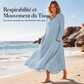 Robe à manches longues unie pour femme