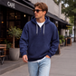 Sweat à capuche en maille à demi-zip pour homme