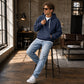 Sweat à capuche en maille à demi-zip pour homme