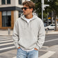 Sweat à capuche en maille à demi-zip pour homme