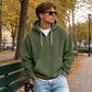 Sweat à capuche en maille à demi-zip pour homme