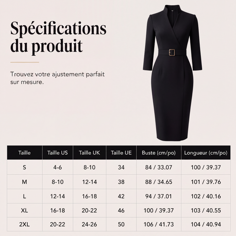 Robe chic à taille marquée