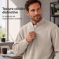 Sweat-shirt à col montant décontracté pour homme, en velours côtelé, avec quart de zip et manches longues
