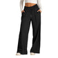 Pantalon large décontracté pour femme avec cordon de serrage élastique