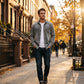 Chemise en denim délavé rétro pour homme