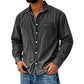 Chemise en denim délavé rétro pour homme