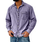 Chemise en denim délavé rétro pour homme