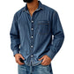 Chemise en denim délavé rétro pour homme