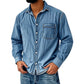 Chemise en denim délavé rétro pour homme