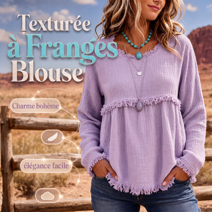 Haut décontracté vintage à franges pour femme