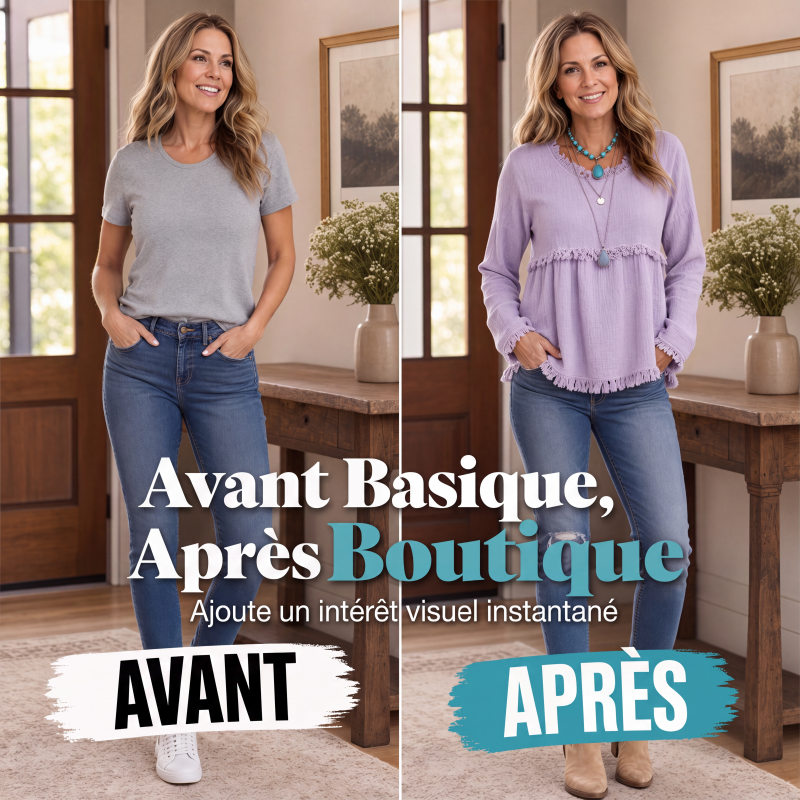 Haut décontracté vintage à franges pour femme