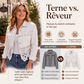 Veste en jean à coutures en dentelle pour femme