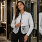 Veste en jean à coutures en dentelle pour femme