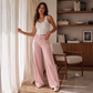 Pantalon large à cordon pour femme