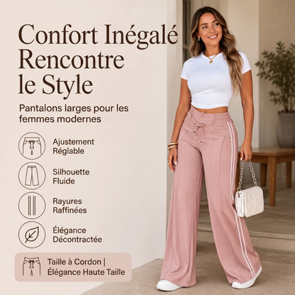 Pantalon large à cordon pour femme