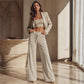 Pantalon large à cordon pour femme