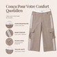 Pantalon cargo capri de sport femme à bandes latérales