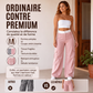Pantalon cargo droit à bandes latérales pour femme