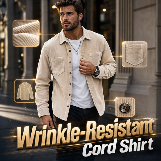 Veste-chemise décontractée en velours côtelé pour homme