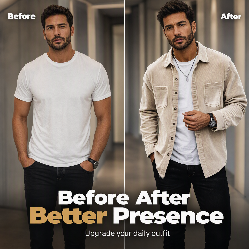 Veste-chemise décontractée en velours côtelé pour homme
