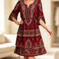 Robe bohème à col V et volants étagés pour femme