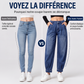 Pantalon en jean sarouel taille haute pour femme