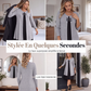 Robe décontractée pour femme en maille côtelée à manches longues