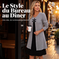Robe décontractée pour femme en maille côtelée à manches longues