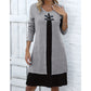 Robe décontractée pour femme en maille côtelée à manches longues
