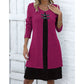 Robe décontractée pour femme en maille côtelée à manches longues
