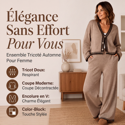 Ensemble de deux pièces en maille pour femme