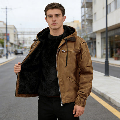 Veste de travail chaude à capuche pour homme