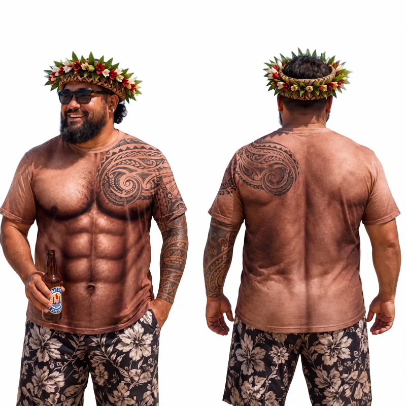 T-shirt à manches courtes pour homme avec imprimé muscle amusant