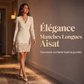 Robe élégante à col V pour femme, manches longues