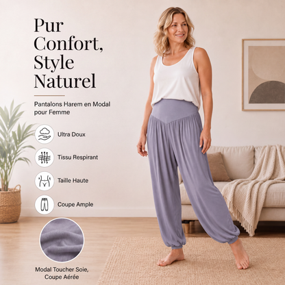 Pantalon large taille haute pour femme