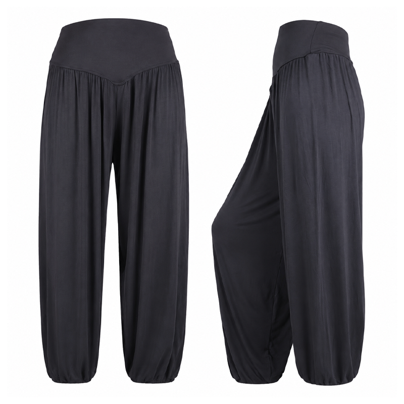 Pantalon large taille haute pour femme