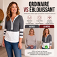 Haut chic à bloc de couleurs pour femme, col V et fermeture éclair