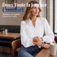 Chemisier à col V en dentelle pour femmes, manches longues à pois suisses, tee-shirt décontracté, haut