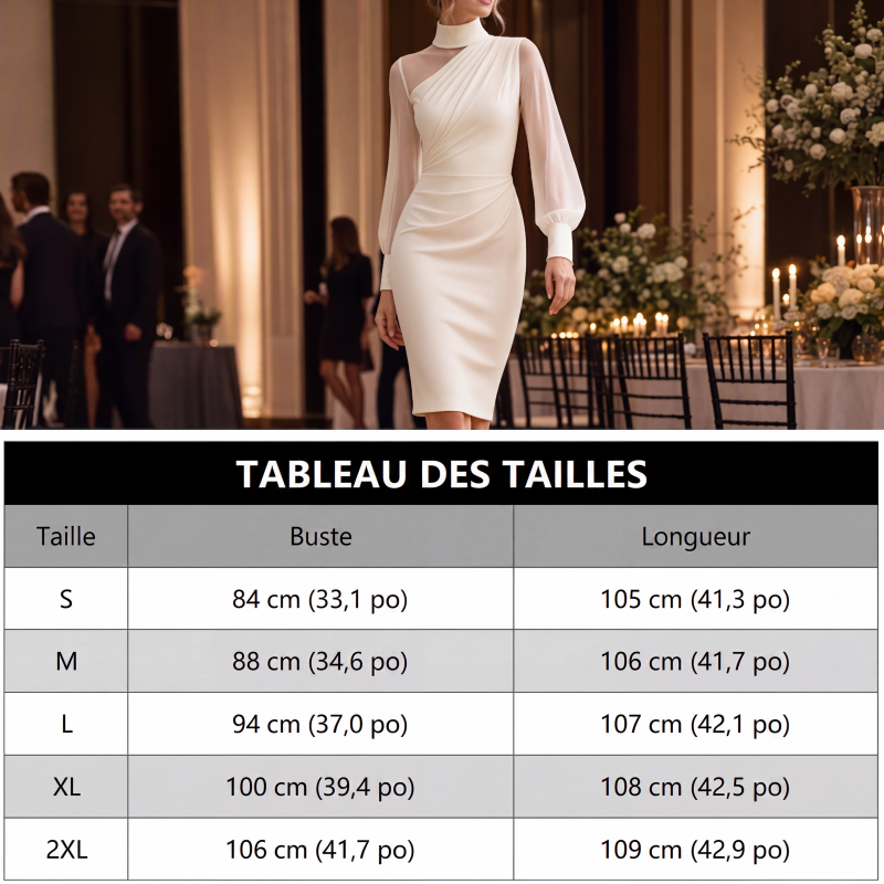 Robe moulante en maille à col montant pour femme