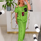 Ensemble haut épaules dénudées et pantalon large pour femme